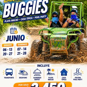 Excursión en Buggies + Playa Macao + Pool Party – Precio por Persona