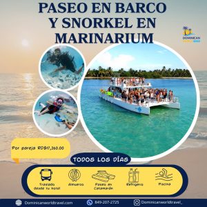 Paseo en Barco y Snorkel en Marinarium – Precio por Pareja